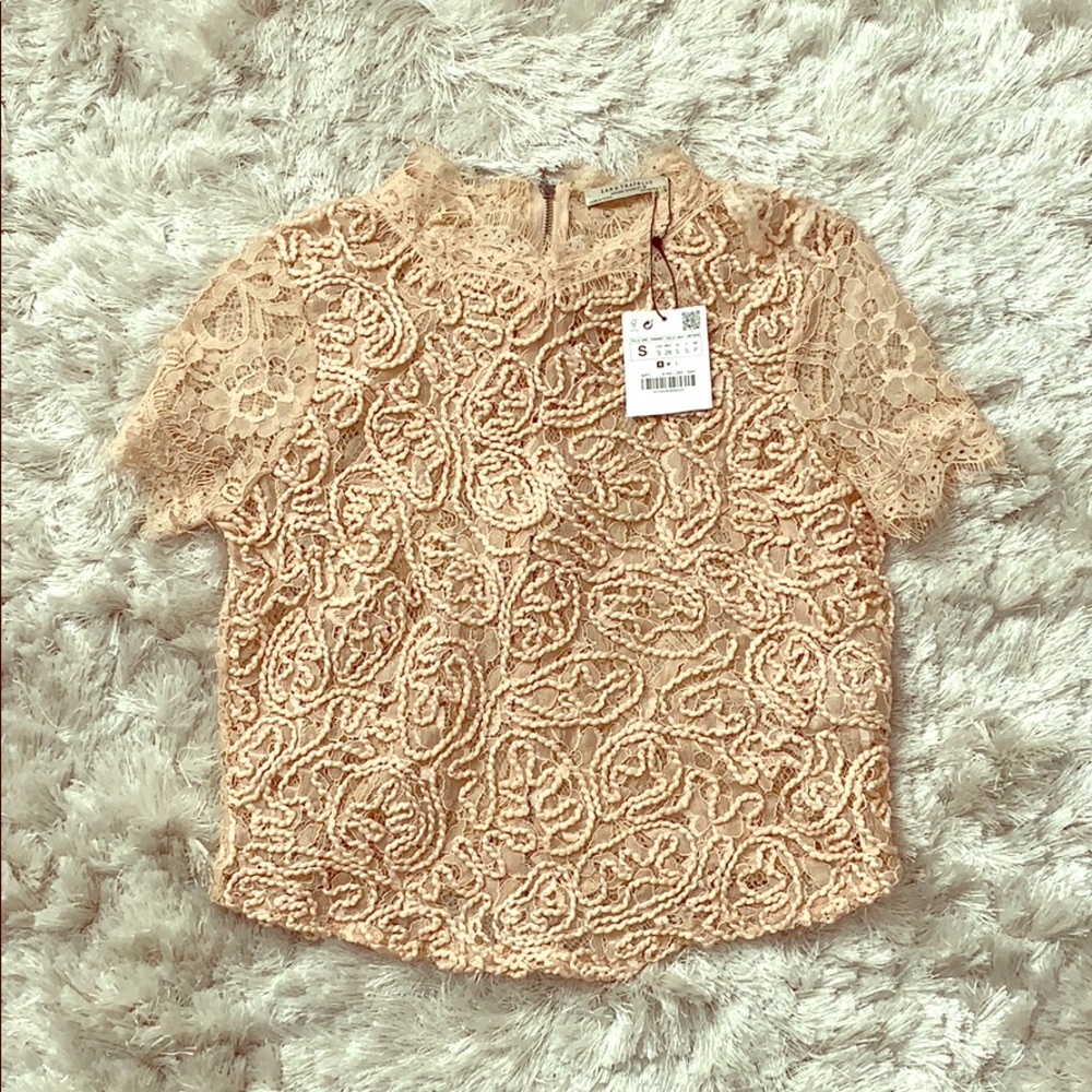 NWT Peach Zara Lace Top Size Small